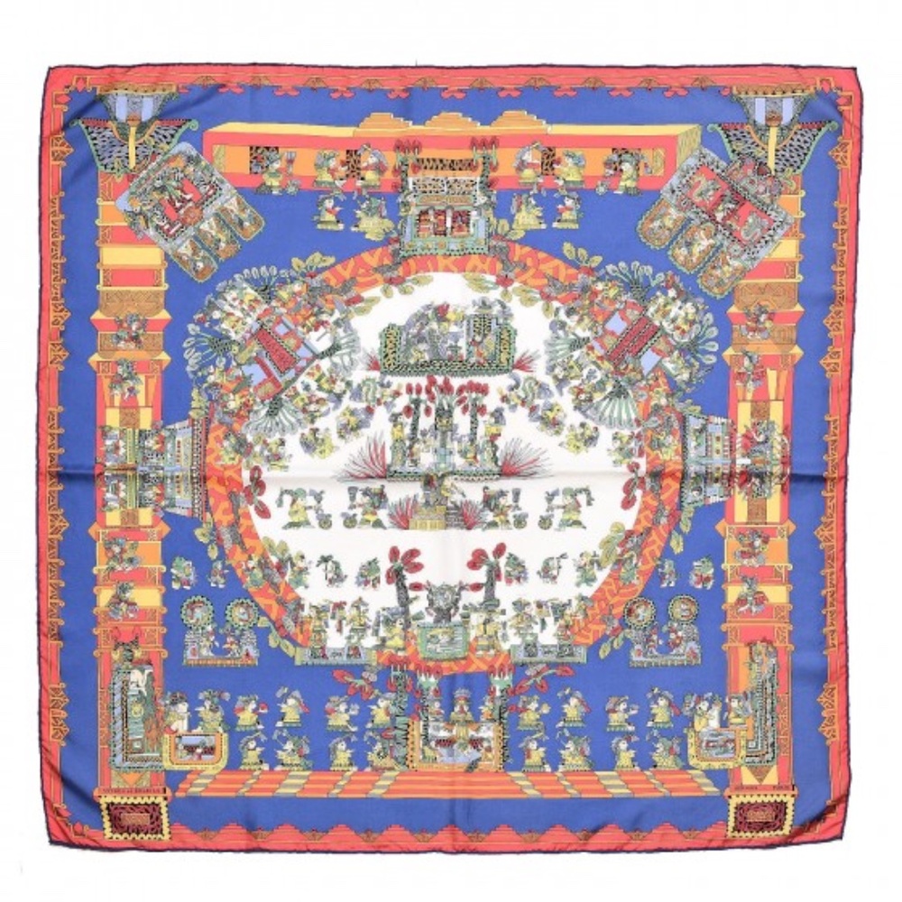 HERMES CARRE 90 ASTRES ET SOLEILS SCARF SILK